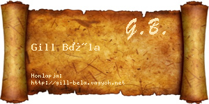 Gill Béla névjegykártya