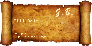 Gill Béla névjegykártya